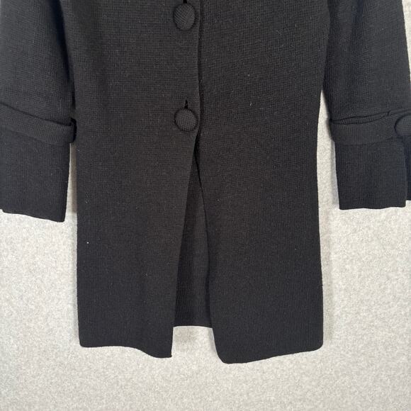 Solo Tu Cardigan Sweater Womens Medium Wool Collar Button Italy Witchy‎ READ - Picture 4 of 11
